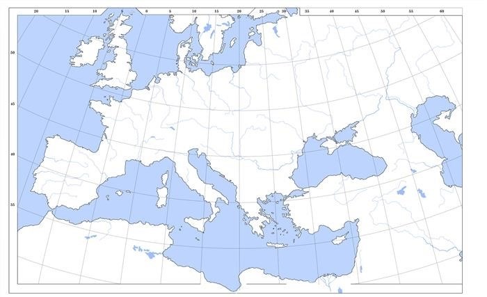 Контурная карта мира для рисования онлайн
